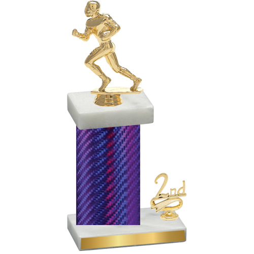 Accented Single Purple Carbon Fiber Second Place Football Trophy