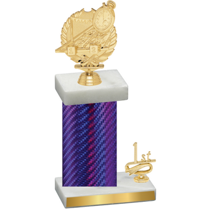 Accented Single Purple Carbon Fiber First Place Swimming Trophy