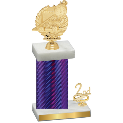 Accented Single Purple Carbon Fiber Second Place Swimming Trophy