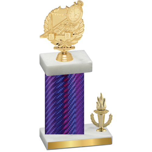 Accented Single Purple Carbon Fiber Victory Swimming Trophy