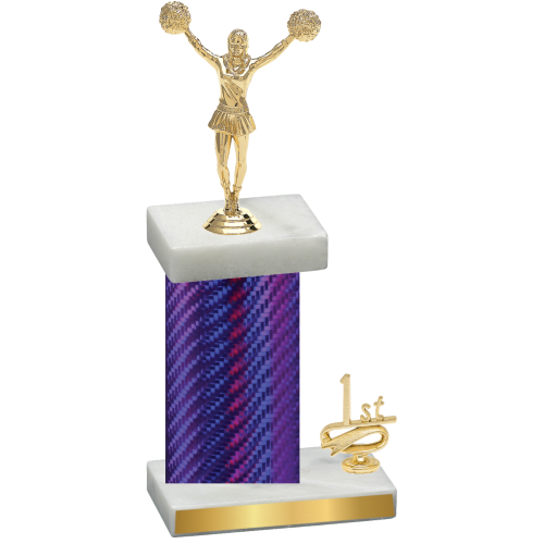 Accented Single Purple Carbon Fiber First Place Cheerleading Trophy