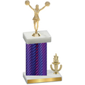 Accented Single Purple Carbon Fiber Victory Cheerleading Trophy