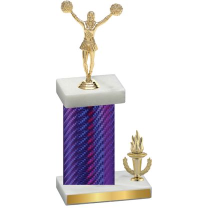 Accented Single Purple Carbon Fiber Victory Cheerleading Trophy