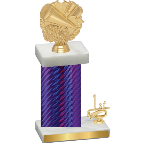 Accented Single Purple Carbon Fiber First Place Cheerleading Trophy