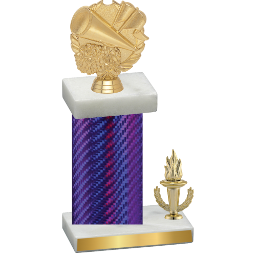 Accented Single Purple Carbon Fiber Victory Cheerleading Trophy