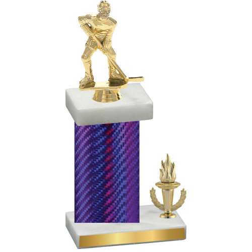 Accented Single Purple Carbon Fiber Victory Hockey Trophy