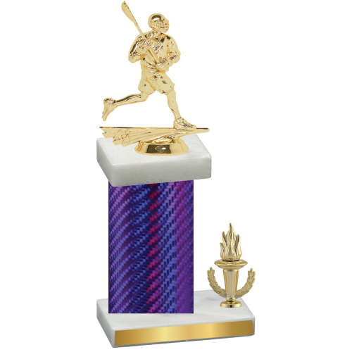 Accented Single Purple Carbon Fiber Victory Lacrosse Trophy