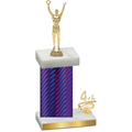 Accented Single Purple Carbon Fiber Fourth Place Victory Trophy