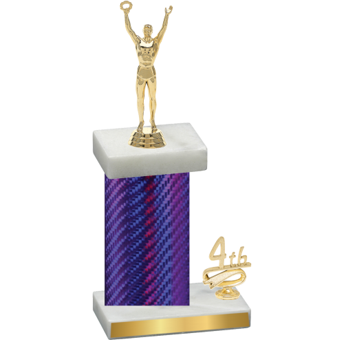 Accented Single Purple Carbon Fiber Fourth Place Victory Trophy