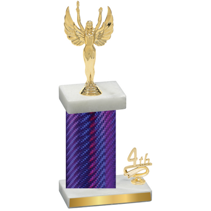 Accented Single Purple Carbon Fiber Fourth Place Victory Trophy