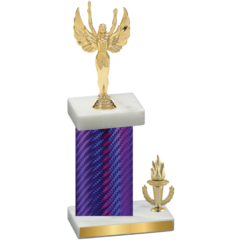 Accented Single Purple Carbon Fiber Victory Victory Trophy