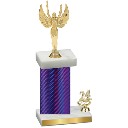 Accented Single Purple Carbon Fiber Year Victory Trophy