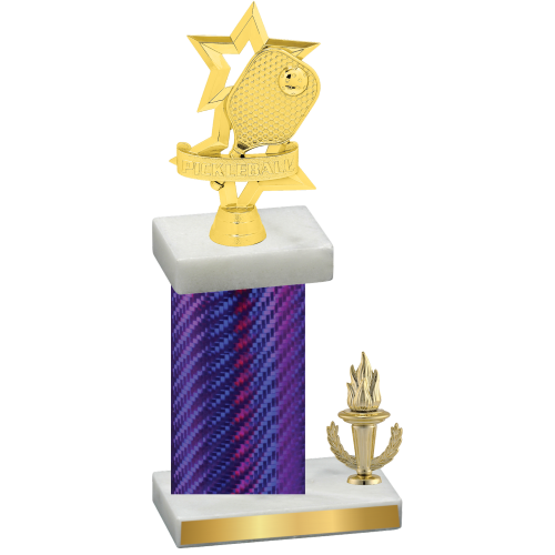 Accented Single Purple Carbon Fiber Victory Pickleball Trophy