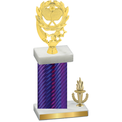 Accented Single Purple Carbon Fiber Victory Pickleball Trophy