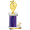 Accented Single Purple Carbon Fiber Fourth Place Pickleball Trophy