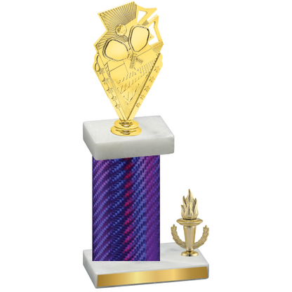 Accented Single Purple Carbon Fiber Victory Pickleball Trophy