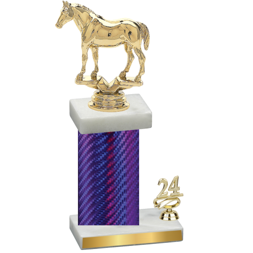 Accented Single Purple Carbon Fiber Year Horses Trophy