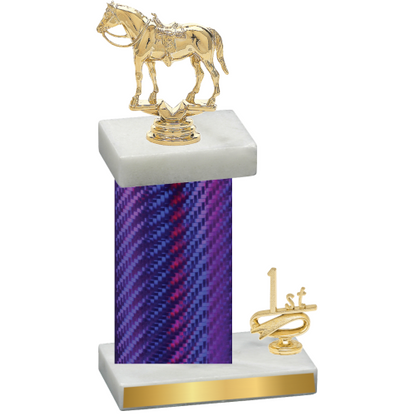 Accented Single Purple Carbon Fiber First Place Horses Trophy