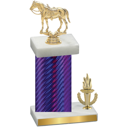 Accented Single Purple Carbon Fiber Victory Horses Trophy