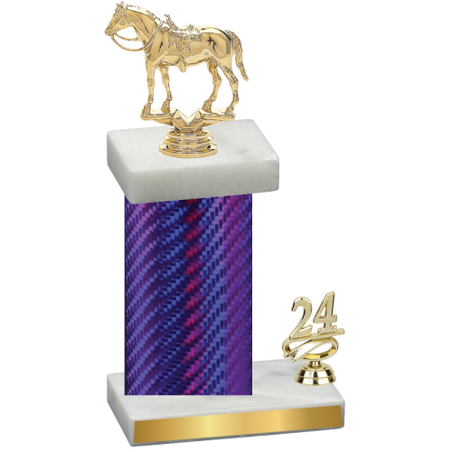 Accented Single Purple Carbon Fiber Year Horses Trophy