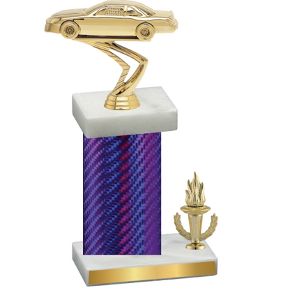 Accented Single Purple Carbon Fiber Victory Cars Trophy