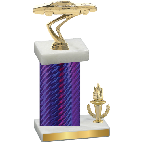 Accented Single Purple Carbon Fiber Victory Cars Trophy