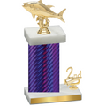 Accented Single Purple Carbon Fiber Second Place Fishing Trophy