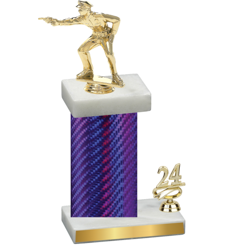 Accented Single Purple Carbon Fiber Year Shooter Trophy