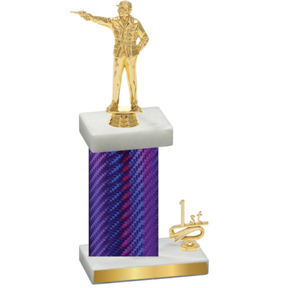 Accented Single Purple Carbon Fiber First Place Shooter Trophy