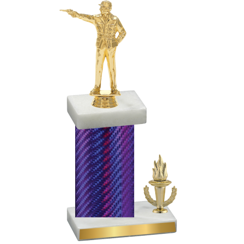 Accented Single Purple Carbon Fiber Victory Shooter Trophy
