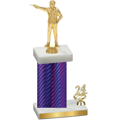 Accented Single Purple Carbon Fiber Year Shooter Trophy