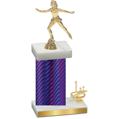 Accented Single Purple Carbon Fiber First Place Skater Trophy