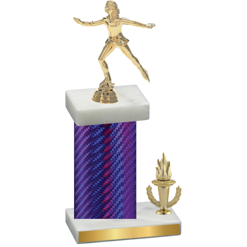 Accented Single Purple Carbon Fiber Victory Skater Trophy