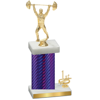 Accented Single Purple Carbon Fiber First Place Weights Trophy