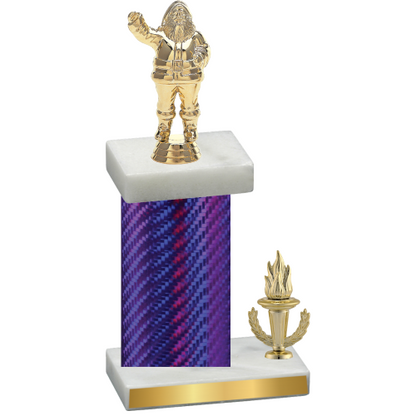 Accented Single Purple Carbon Fiber Victory Holiday Trophy