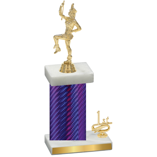 Accented Single Purple Carbon Fiber First Place Majorette Trophy