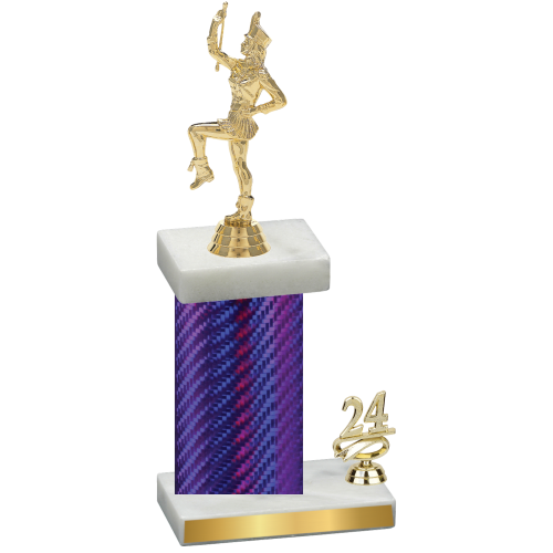 Accented Single Purple Carbon Fiber Year Majorette Trophy