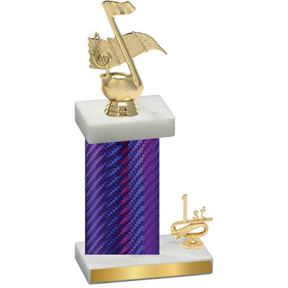 Accented Single Purple Carbon Fiber First Place Music Trophy