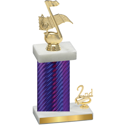 Accented Single Purple Carbon Fiber Second Place Music Trophy