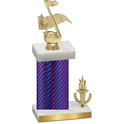 Accented Single Purple Carbon Fiber Victory Music Trophy