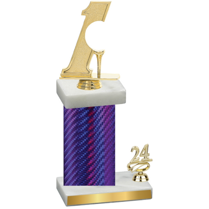 Accented Single Purple Carbon Fiber Year Golf Trophy