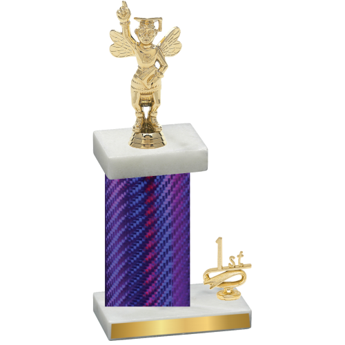 Accented Single Purple Carbon Fiber First Place Academics Trophy