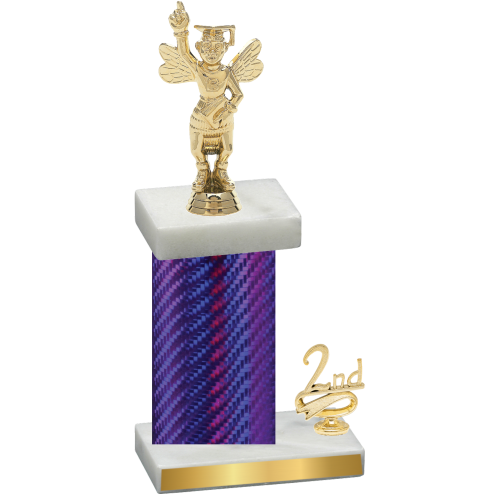 Accented Single Purple Carbon Fiber Second Place Academics Trophy