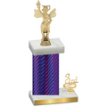 Accented Single Purple Carbon Fiber Third Place Academics Trophy