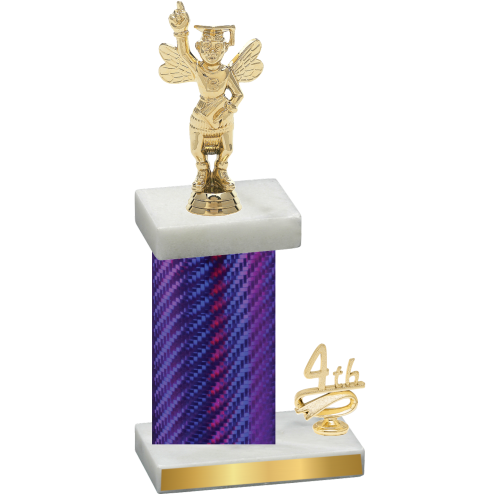 Accented Single Purple Carbon Fiber Fourth Place Academics Trophy