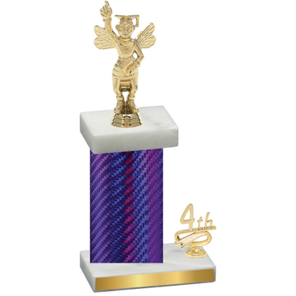 Accented Single Purple Carbon Fiber Fourth Place Academics Trophy