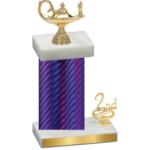 Accented Single Purple Carbon Fiber Second Place Academics Trophy