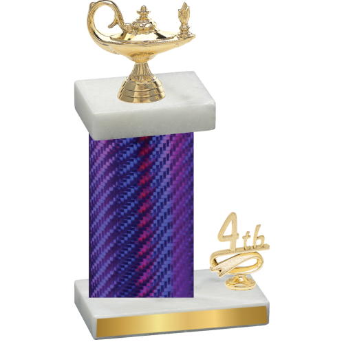 Accented Single Purple Carbon Fiber Fourth Place Academics Trophy