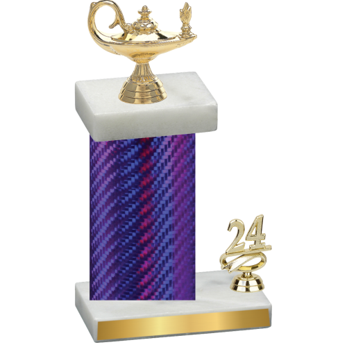 Accented Single Purple Carbon Fiber Year Academics Trophy