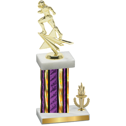 Accented Single Purple Glacier Victory Football Trophy